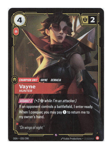 Vayne, Hunter Rare Origins 035/298 NM