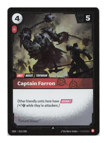 Captain Farron Uncommon Origins Foil  015/298 NM