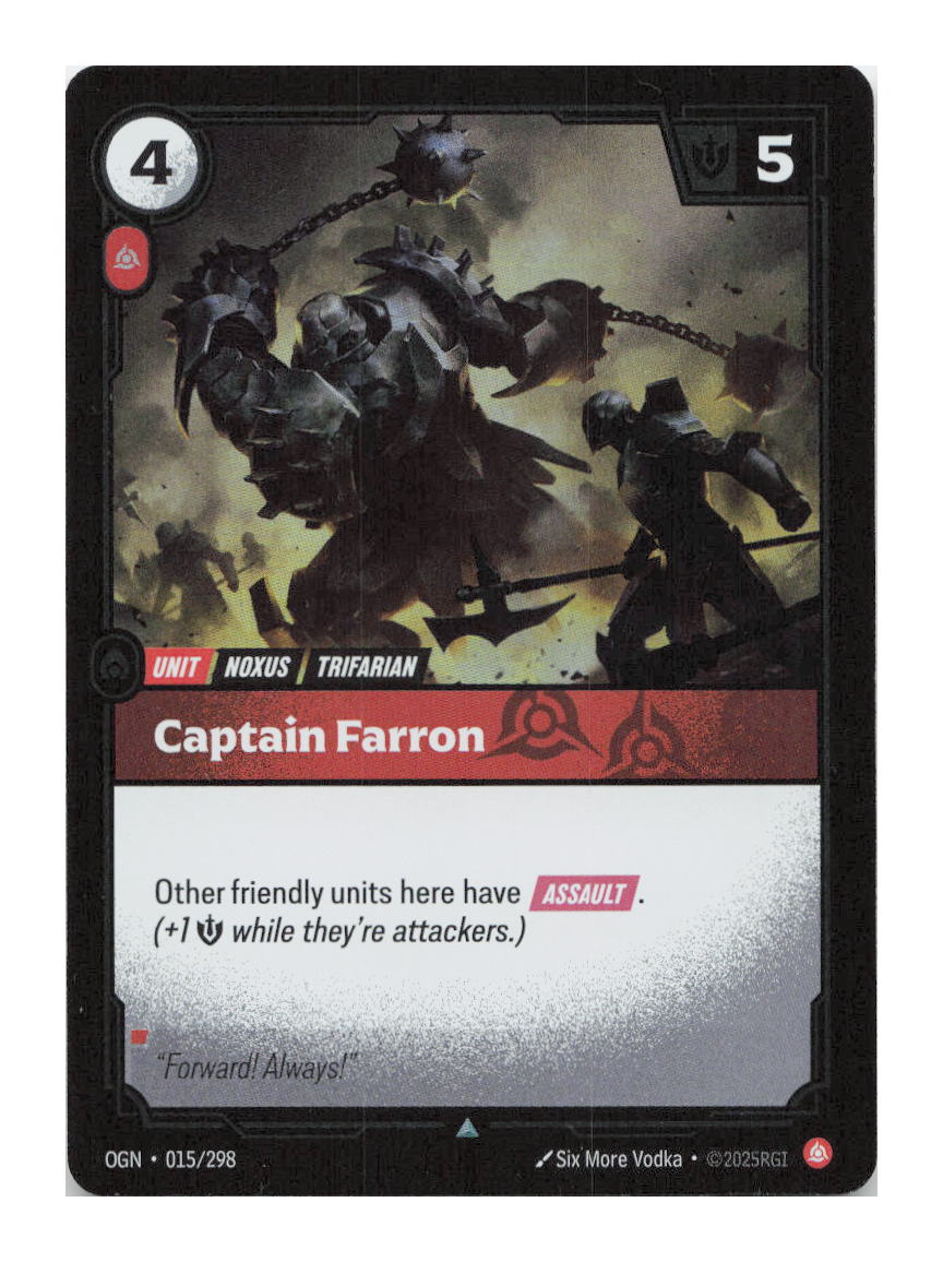 Captain Farron Uncommon Origins Foil  015/298 NM