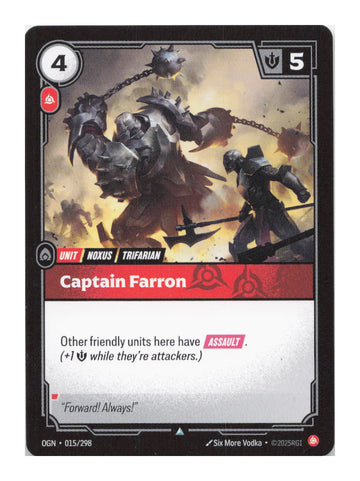 Captain Farron Uncommon Origins 015/298 NM
