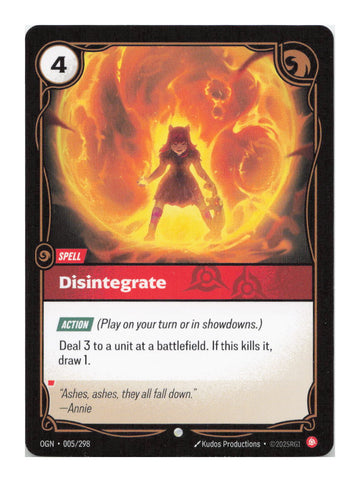 Disintegrate Common Origins 005/298 NM