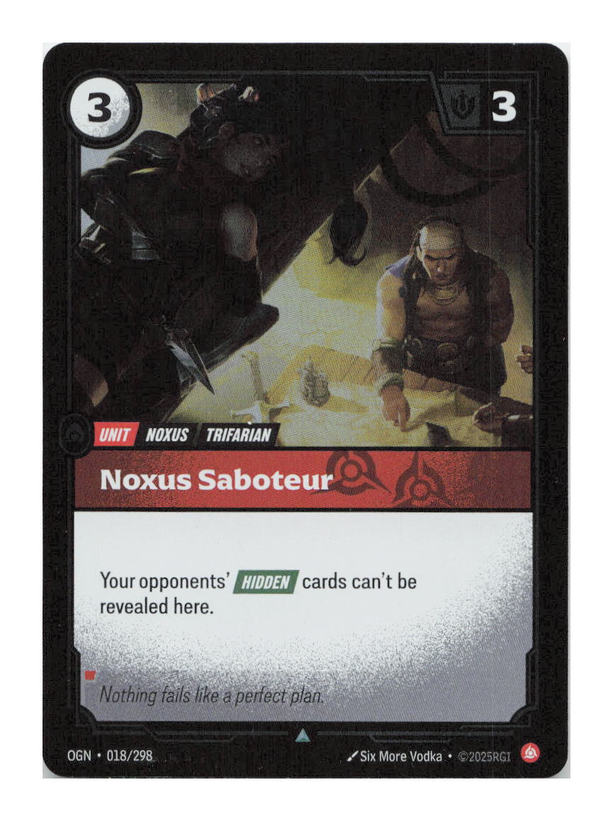 Noxus Saboteur Uncommon Origins Foil  018/298 NM