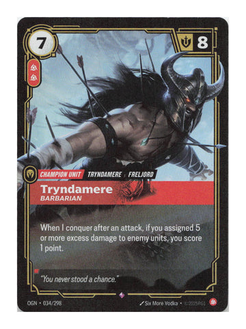 Tryndamere, Barbarian Rare Origins 034/298 NM
