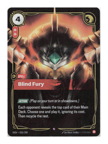 Blind Fury Rare Origins 025/298 NM